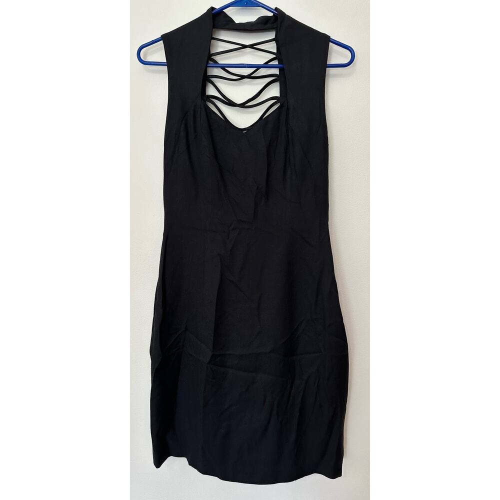 CDC Evening Black Cocktail Dress Size 6 Open Back